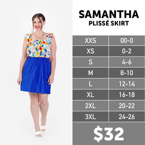 Samantha Skirt Size Chart